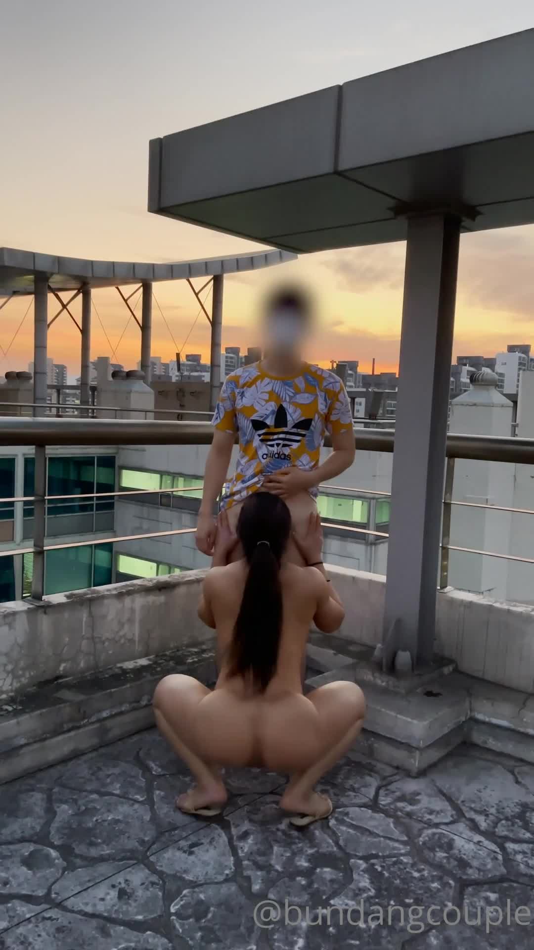 옥상에서 야노 벙개하는 분당누님